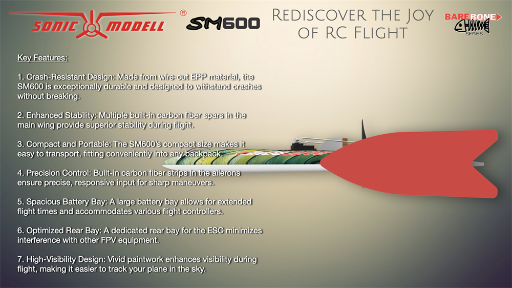 SonicModell-SM600-Drahtschnitt-600-mm-Spannweite-EPP-FPV-Flugzeug-RC-Fluumlgel-KITPNP-2021168-4